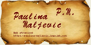 Paulina Maljević vizit kartica